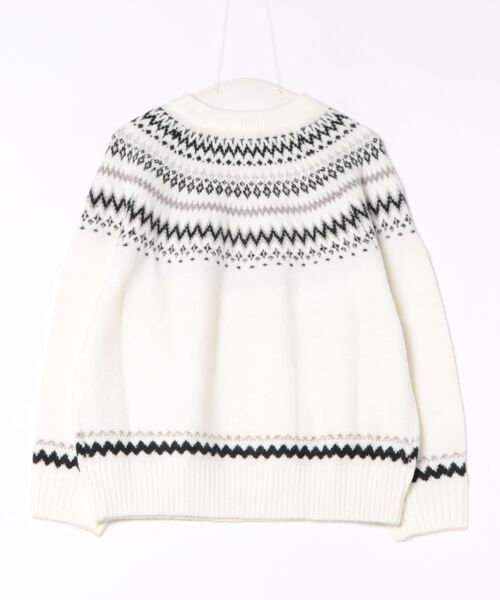 Honeys（ハニーズ）の「【ふんわりもちもち】求心柄ニット（ニット/セーター・レディース・オフホワイト/ブルー/ホワイト×ピンク/モカ/ピンク・S/M/L/LL）」の17枚目の写真