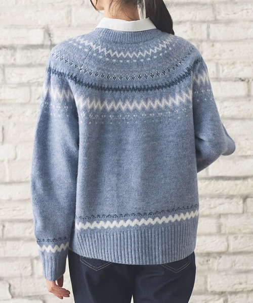 Honeys（ハニーズ）の「【ふんわりもちもち】求心柄ニット（ニット/セーター・レディース・オフホワイト/ブルー/ホワイト×ピンク/モカ/ピンク・S/M/L/LL）」の11枚目の写真