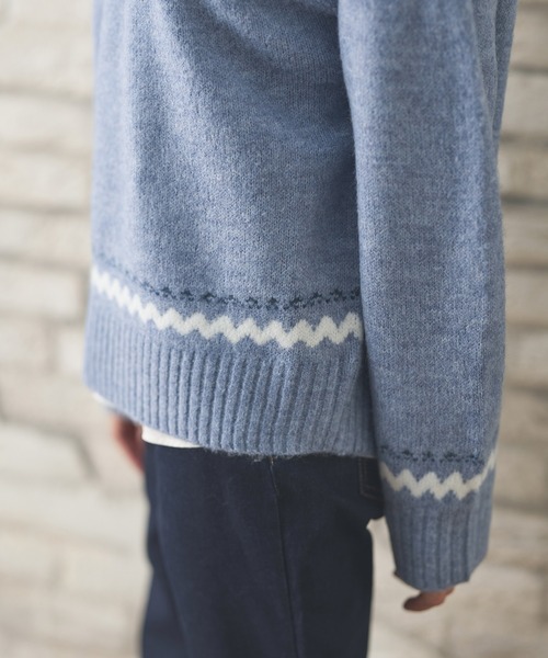 Honeys（ハニーズ）の「【ふんわりもちもち】求心柄ニット（ニット/セーター・レディース・オフホワイト/ブルー/ホワイト×ピンク/モカ/ピンク・S/M/L/LL）」の15枚目の写真