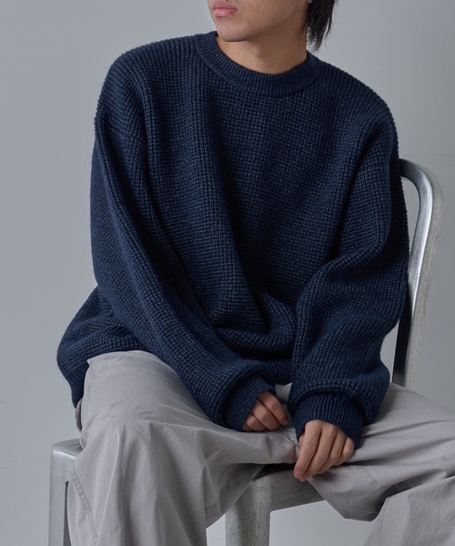 COLONY 2139（コロニートゥーワンスリーナイン）の「ウォッシャブルスポンジニット（ニット/セーター・メンズ・ブラック/ネイビー/グリーン・MEDIUM/LARGE）」の3枚目の写真