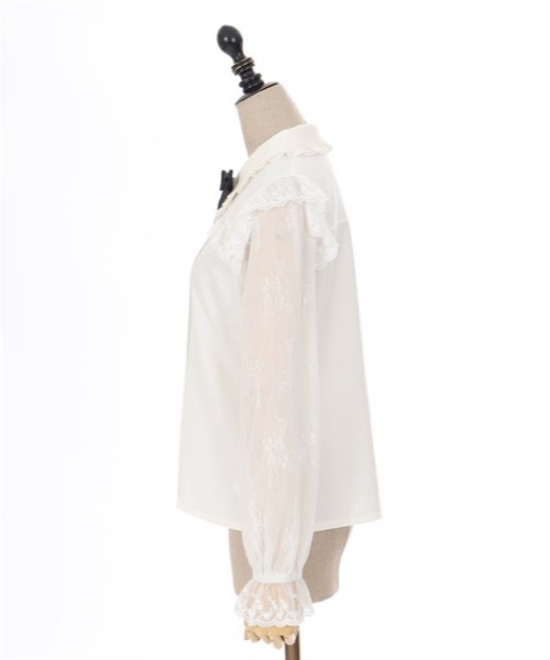 axes femme POETIQUE（アクシーズファムポエティック）の「レースデザインガーリーブラウス（シャツ/ブラウス・レディース・ピンク/キナリ/ブラック・MEDIUM）」の9枚目の写真