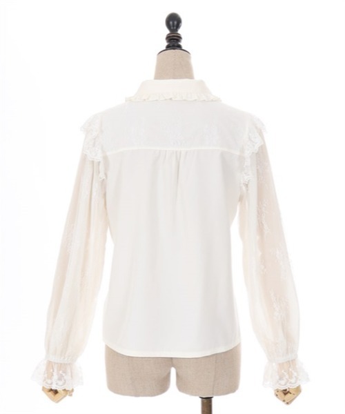 axes femme POETIQUE（アクシーズファムポエティック）の「レースデザインガーリーブラウス（シャツ/ブラウス・レディース・ピンク/キナリ/ブラック・MEDIUM）」の10枚目の写真