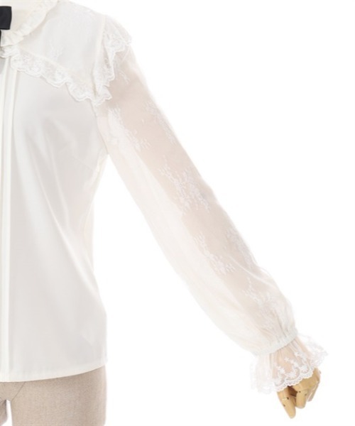 axes femme POETIQUE（アクシーズファムポエティック）の「レースデザインガーリーブラウス（シャツ/ブラウス・レディース・ピンク/キナリ/ブラック・MEDIUM）」の15枚目の写真