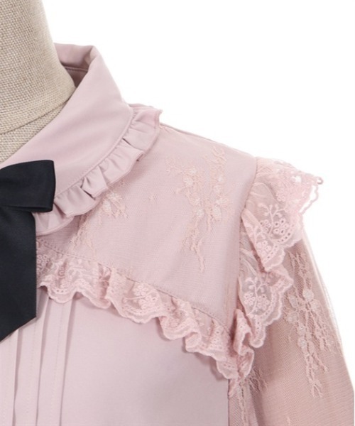 axes femme POETIQUE（アクシーズファムポエティック）の「レースデザインガーリーブラウス（シャツ/ブラウス・レディース・ピンク/キナリ/ブラック・MEDIUM）」の20枚目の写真