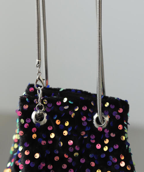 FREE'S MART(フリーズマート)の「◆ハトメチェーンバッグ(ショルダーバッグ・レディース・ブラック/ベージュ・フリ-)」の8枚目の写真