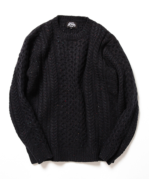 BEAMS（ビームス）の「BEAMS / カラ-ネップ アランニット（ニット/セーター・メンズ・グレー/ブラウン/ネイビー・X-LARGE/LARGE/MEDIUM/SMALL）」の21枚目の写真