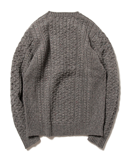 BEAMS（ビームス）の「BEAMS / カラ-ネップ アランニット（ニット/セーター・メンズ・グレー/ブラウン/ネイビー・X-LARGE/LARGE/MEDIUM/SMALL）」の16枚目の写真