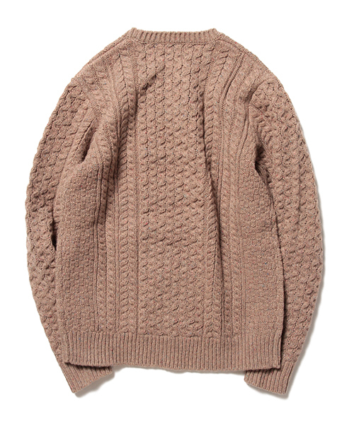 BEAMS（ビームス）の「BEAMS / カラ-ネップ アランニット（ニット/セーター・メンズ・グレー/ブラウン/ネイビー・X-LARGE/LARGE/MEDIUM/SMALL）」の18枚目の写真