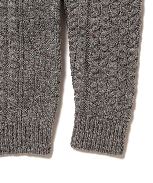 BEAMS（ビームス）の「BEAMS / カラ-ネップ アランニット（ニット/セーター・メンズ・グレー/ブラウン/ネイビー・X-LARGE/LARGE/MEDIUM/SMALL）」の12枚目の写真