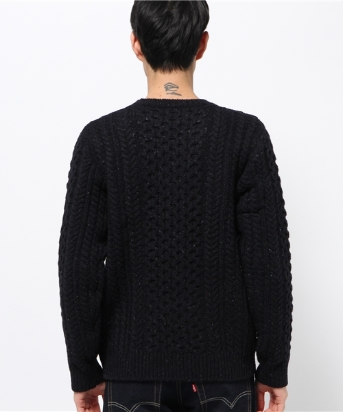 BEAMS（ビームス）の「BEAMS / カラ-ネップ アランニット（ニット/セーター・メンズ・グレー/ブラウン/ネイビー・X-LARGE/LARGE/MEDIUM/SMALL）」の5枚目の写真