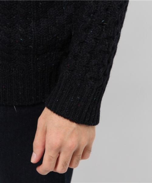 BEAMS（ビームス）の「BEAMS / カラ-ネップ アランニット（ニット/セーター・メンズ・グレー/ブラウン/ネイビー・X-LARGE/LARGE/MEDIUM/SMALL）」の7枚目の写真
