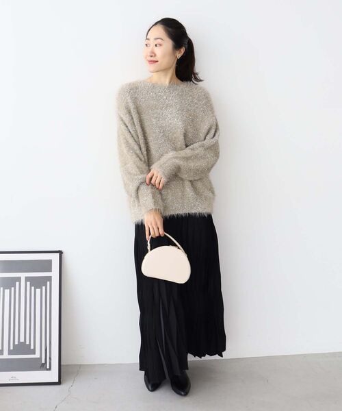 le.coeur blanc（ルクールブラン）の「デシン変形プリーツスカート（スカート・レディース・ブラック/ベージュ系その他・38）」の15枚目の写真