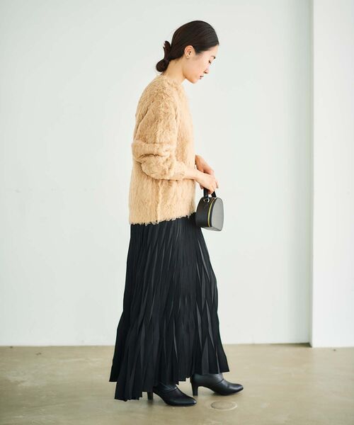 le.coeur blanc（ルクールブラン）の「デシン変形プリーツスカート（スカート・レディース・ブラック/ベージュ系その他・38）」の17枚目の写真