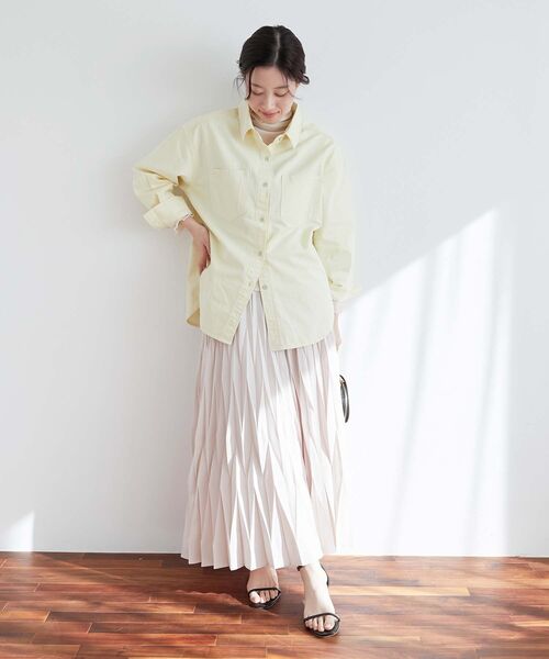 le.coeur blanc（ルクールブラン）の「デシン変形プリーツスカート（スカート・レディース・ブラック/ベージュ系その他・38）」の8枚目の写真