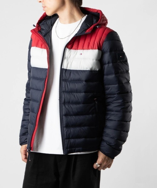 セール】TOMMY HILFIGER NYLON QUILTED HOODY トミー