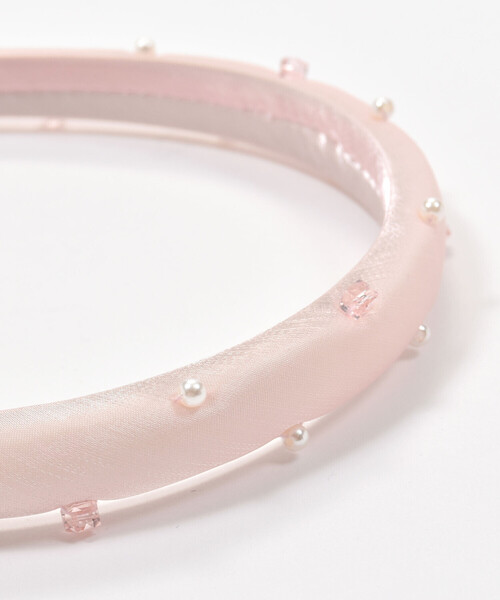 BeBe Petits Pois Vert（ベベプチポワヴェール）の「【店舗限定】パール＆ストーンカチューシャ（カチューシャ・キッズ・ピンク/ブラック・FREE）」の7枚目の写真