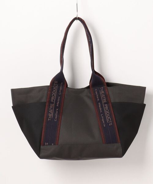 THEATRE PRODUCTS（シアタープロダクツ）の「バイカラーアウトポケットJQテープバッグ-L-（トートバッグ・レディース・ブラック/ベージュ・FREE）」の3枚目の写真