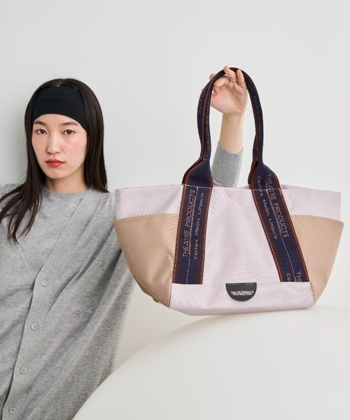 THEATRE PRODUCTS（シアタープロダクツ）の「バイカラーアウトポケットJQテープバッグ-L-（トートバッグ・レディース・ブラック/ベージュ・FREE）」の11枚目の写真