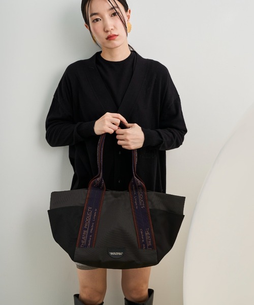 THEATRE PRODUCTS（シアタープロダクツ）の「バイカラーアウトポケットJQテープバッグ-L-（トートバッグ・レディース・ブラック/ベージュ・FREE）」の9枚目の写真