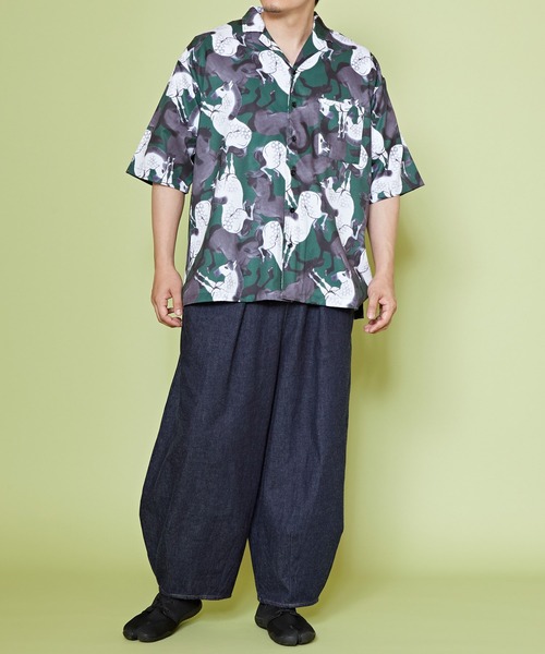 カヤ（カヤ）の「【カヤ】獣寄り（じゅうより）メンズシャツ（シャツ/ブラウス・メンズ・スミクロ/ブルー系その他/グリーン系その他・FREE）」の5枚目の写真