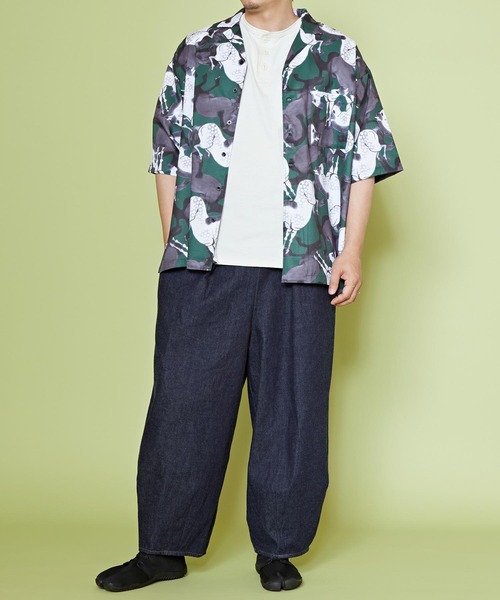 カヤ（カヤ）の「【カヤ】獣寄り（じゅうより）メンズシャツ（シャツ/ブラウス・メンズ・スミクロ/ブルー系その他/グリーン系その他・FREE）」の6枚目の写真