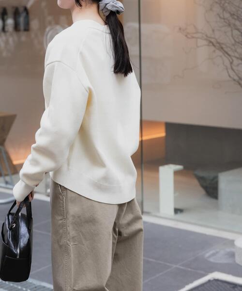 FORK&SPOON（フォークアンドスプーン）の「FORK&SPOON　ダブルフェイスVネックカーディガン（カーディガン/ボレロ・レディース・ブルー/アイボリー/ミント・1）」の6枚目の写真