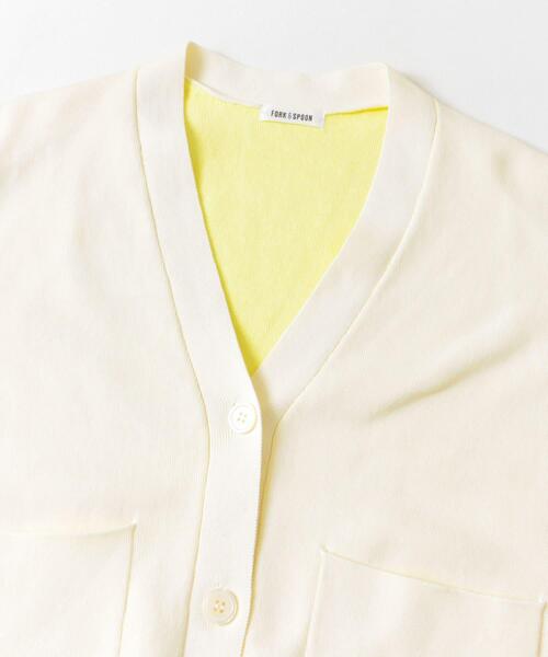 FORK&SPOON（フォークアンドスプーン）の「FORK&SPOON　ダブルフェイスVネックカーディガン（カーディガン/ボレロ・レディース・ブルー/アイボリー/ミント・1）」の11枚目の写真