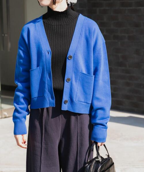 FORK&SPOON（フォークアンドスプーン）の「FORK&SPOON　ダブルフェイスVネックカーディガン（カーディガン/ボレロ・レディース・ブルー/アイボリー/ミント・1）」の12枚目の写真