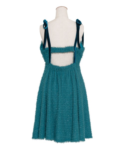 PUNYUS(プニュズ)の「ショルダーリボンキャミワンピース(ワンピース・レディース・ダークグレー/ブルー/ピンク/ブラック・3/2/1/4)」の8枚目の写真