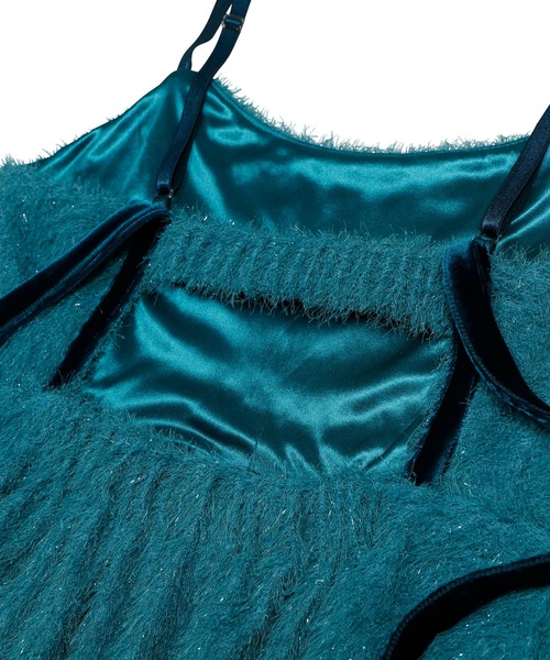 PUNYUS(プニュズ)の「ショルダーリボンキャミワンピース(ワンピース・レディース・ダークグレー/ブルー/ピンク/ブラック・3/2/1/4)」の10枚目の写真