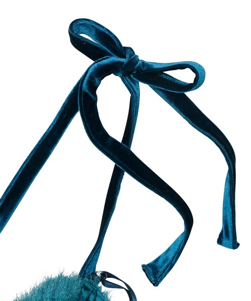 PUNYUS(プニュズ)の「ショルダーリボンキャミワンピース(ワンピース・レディース・ダークグレー/ブルー/ピンク/ブラック・3/2/1/4)」の5枚目の写真