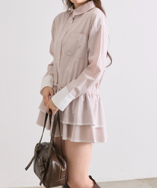 OLIVE des OLIVE(オリーブデオリーブ)の「チュニックシャツワンピ(ワンピース・レディース・オフホワイト/ピンク/サックスブルー・FREE)」の8枚目の写真