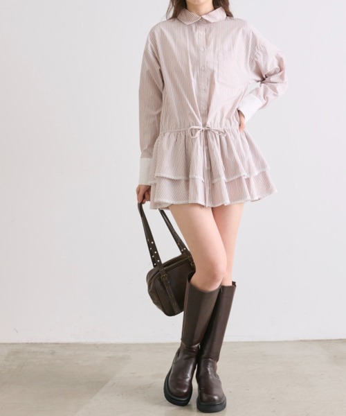 OLIVE des OLIVE(オリーブデオリーブ)の「チュニックシャツワンピ(ワンピース・レディース・オフホワイト/ピンク/サックスブルー・FREE)」の15枚目の写真