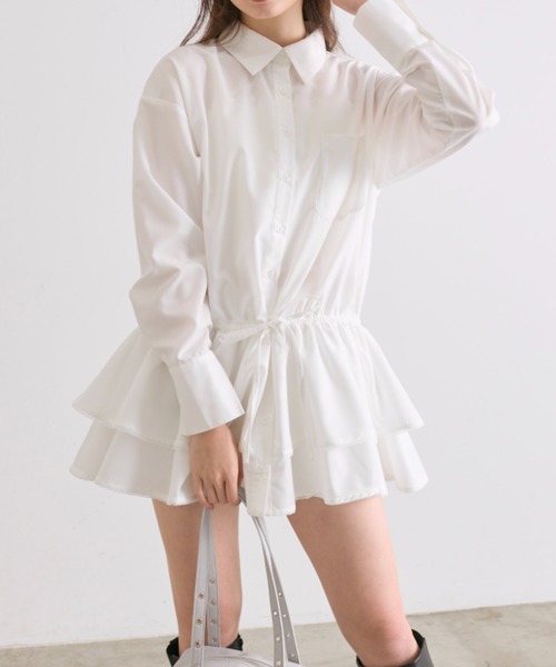 OLIVE des OLIVE(オリーブデオリーブ)の「チュニックシャツワンピ(ワンピース・レディース・オフホワイト/ピンク/サックスブルー・FREE)」の19枚目の写真