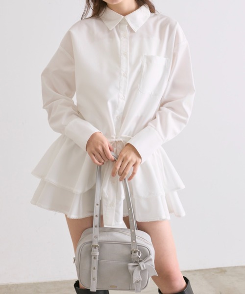 OLIVE des OLIVE(オリーブデオリーブ)の「チュニックシャツワンピ(ワンピース・レディース・オフホワイト/ピンク/サックスブルー・FREE)」の20枚目の写真