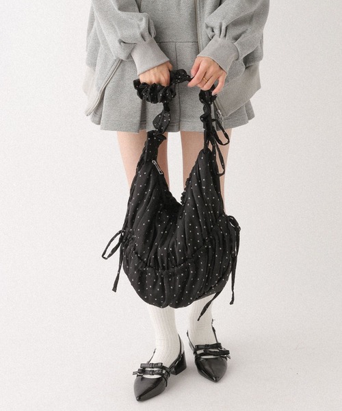 Heather（ヘザー）の「シャーリングショルダーBAG　319878（ショルダーバッグ・レディース・ブラック/ミント/オフホワイト/ドット/ブラック系その他/アイボリー・ONE SIZE）」の4枚目の写真