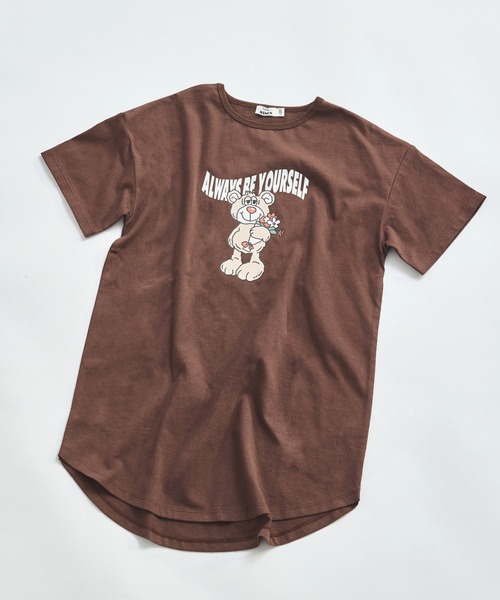 pairmanon（ペアマノン）の「【綿100%】【リンクコーデ】オリジナル プリントチュニック（チュニック・キッズ・ピンク系その他/オレンジ系その他/ホワイト系その他2/ピンク系その他2/グリーン系その他2/ブルー系その他/グリーン系その他/ホワイト系その他/ベージュ系その他/ブラウン系その他・150/90/100/130/140/120/110）」の4枚目の写真