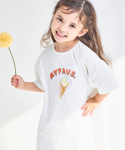 pairmanon（ペアマノン）の「【綿100%】【リンクコーデ】オリジナル プリントチュニック（チュニック・キッズ・ピンク系その他/オレンジ系その他/ホワイト系その他2/ピンク系その他2/グリーン系その他2/ブルー系その他/グリーン系その他/ホワイト系その他/ベージュ系その他/ブラウン系その他・150/90/100/130/140/120/110）」の11枚目の写真