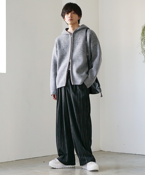 MinoriTY(マイノリティ)の「【MinoriTY】アッシュカラーソフトコーデュロイワイドストレートスウェットパンツ(スウェットパンツ・メンズ・ホワイト/ブラック・S/M/L)」の6枚目の写真