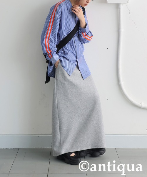 antiqua（アンティカ）の「ストライプラインシャツ（シャツ/ブラウス・レディース・スミクロ/ブルー・ONESIZE）」の6枚目の写真