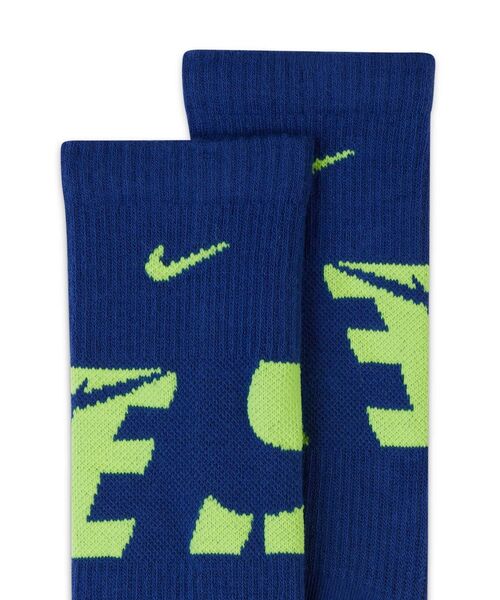 NIKE(ナイキ)の「ナイキ エブリデイ キッズ クッションド クルー ソックス (6足) / Nike Everyday Kids' Cushioned Crew Socks (6 Pairs) SK0066-955 Multi-Color(ソックス/靴下・キッズ・マルチ・23-25/21-23)」の2枚目の写真
