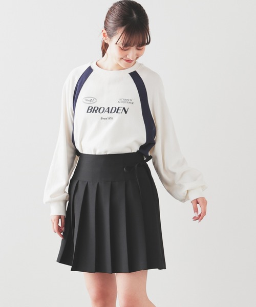 Honeys（ハニーズ）の「リボン付プリーツスカート（スカート・レディース・ライトグレー系/グレイッシュベージュ/ブラック・L/M/S/SS/LL）」の8枚目の写真