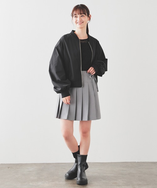 Honeys（ハニーズ）の「リボン付プリーツスカート（スカート・レディース・ライトグレー系/グレイッシュベージュ/ブラック・L/M/S/SS/LL）」の11枚目の写真