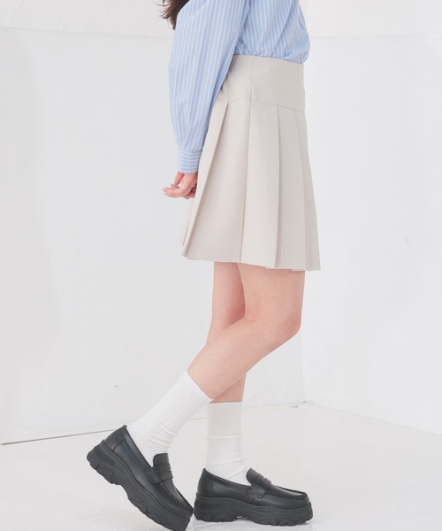 Honeys（ハニーズ）の「リボン付プリーツスカート（スカート・レディース・ライトグレー系/グレイッシュベージュ/ブラック・L/M/S/SS/LL）」の22枚目の写真