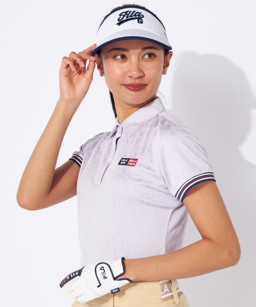 FILA GOLF(フィラゴルフ )の「タイポ柄半袖シャツ(シャツ/ブラウス・レディース・ホワイト/ネイビー/パープル・MEDIUM/LARGE/X-LARGE)」の3枚目の写真
