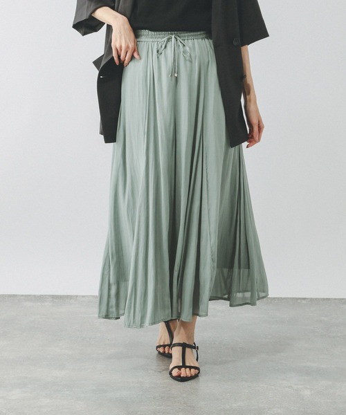 GLOBAL WORK（グローバルワーク）の「エアリーリラックスフレアスカート/147678（スカート・レディース・ミント/ホワイト×ブラック/ドット/スミクロ/ネイビー系3/ライトグレー/オレンジ/ストライプ/ブラウン系その他/ブラック系その他・SHORT/REGULAR）」の7枚目の写真