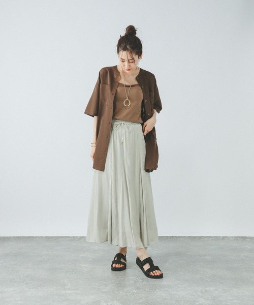 GLOBAL WORK（グローバルワーク）の「エアリーリラックスフレアスカート/147678（スカート・レディース・ミント/ホワイト×ブラック/ドット/スミクロ/ネイビー系3/ライトグレー/オレンジ/ストライプ/ブラウン系その他/ブラック系その他・SHORT/REGULAR）」の21枚目の写真