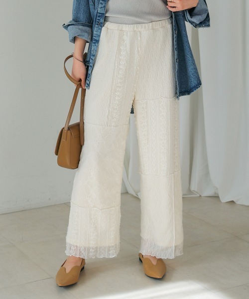 Bou Jeloud（ブージュルード）の「レースパッチワークパンツ（その他パンツ・レディース・アイボリー/ブラック・FREE）」の6枚目の写真