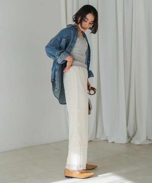 Bou Jeloud（ブージュルード）の「レースパッチワークパンツ（その他パンツ・レディース・アイボリー/ブラック・FREE）」の7枚目の写真