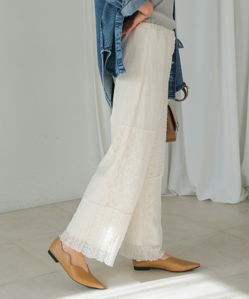 Bou Jeloud（ブージュルード）の「レースパッチワークパンツ（その他パンツ・レディース・アイボリー/ブラック・FREE）」の8枚目の写真
